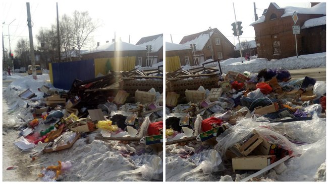 В Бузулуке в центре города образовалась свалка мусора