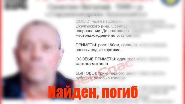 Пенсионера, которого две недели искали под Бузулуком, обнаружили мертвым (18+)