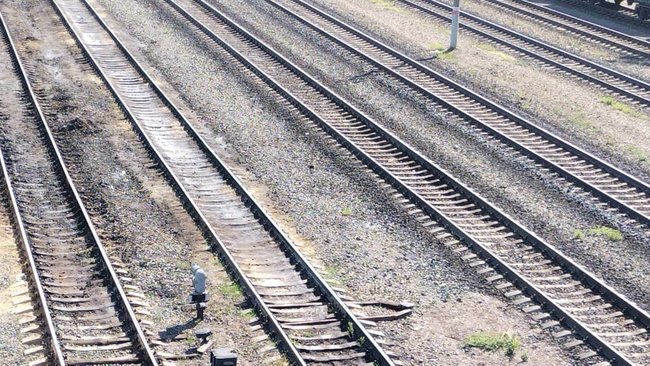 Железнодорожные пути на станции 