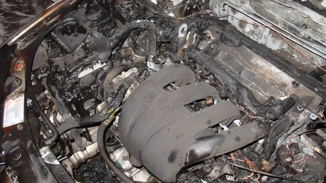 Вчера вечером в Бузулуке сгорел автомобиль