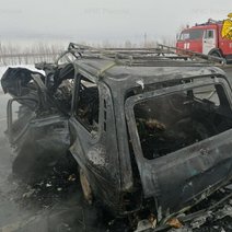 Водитель и пассажир сгорели в ДТП на трассе Тоцкое-Бузулук (18+)