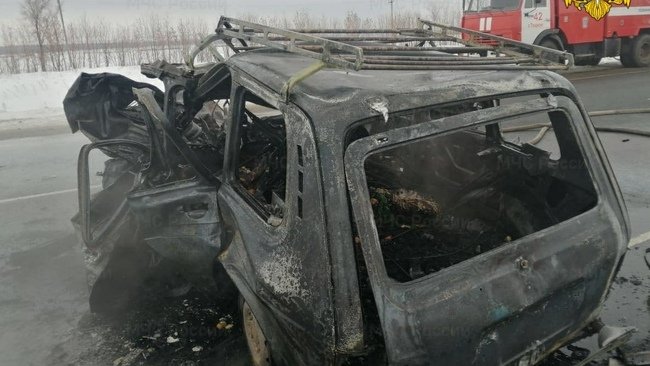 Водитель и пассажир сгорели в ДТП на трассе Тоцкое-Бузулук (18+)