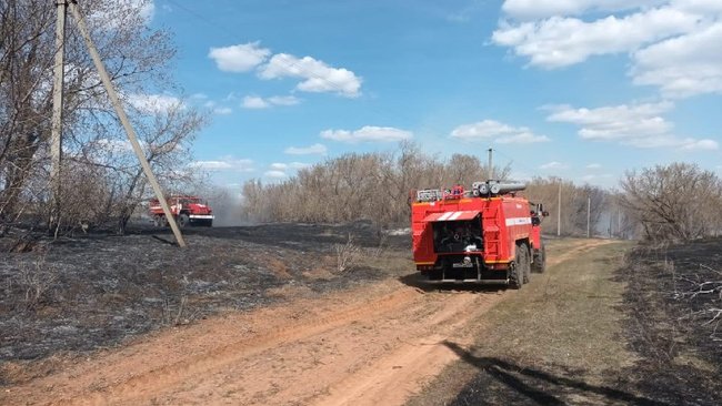 В одном из сёл Бузулукского района пожарные тушили 2 гектара степи