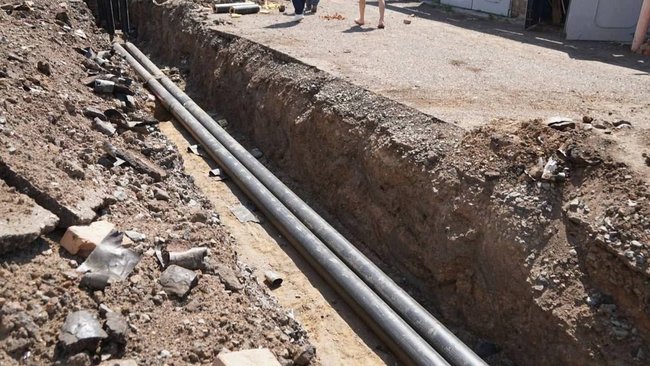 Ремонт теплотрассы  на улице Рожкова 