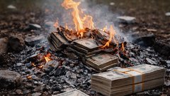 Школьники сожгли часть найденных $88 тысяч в Москве 