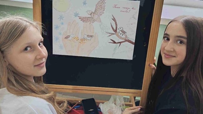 Экспресс-портреты птиц в Богатовской школе