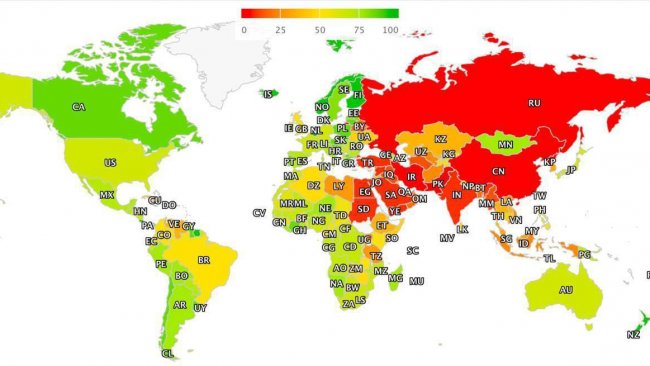Россия оказалась почти в самом конце рейтинга свободы интернета в 2026 году
