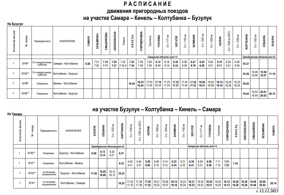 Схема 12 маршрута бузулук